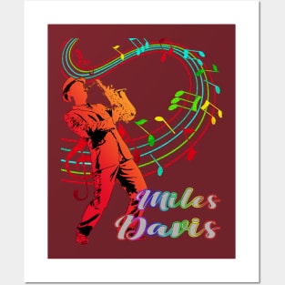 A Man With Saxophone-Miles Davis Posters and Art